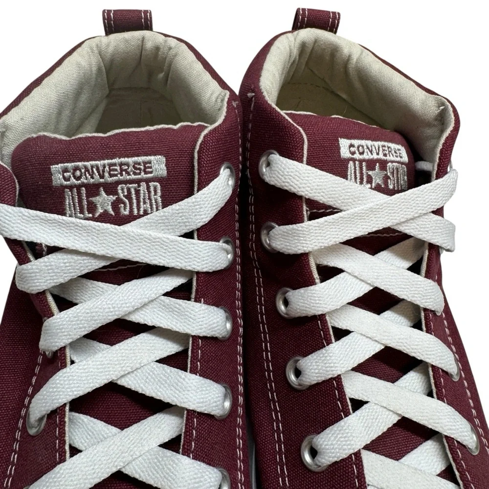 Converse All Star Street Mid Top Sneakers Shoes in Dark Sangria colorway Mens 9 - Picture 9 of 12
